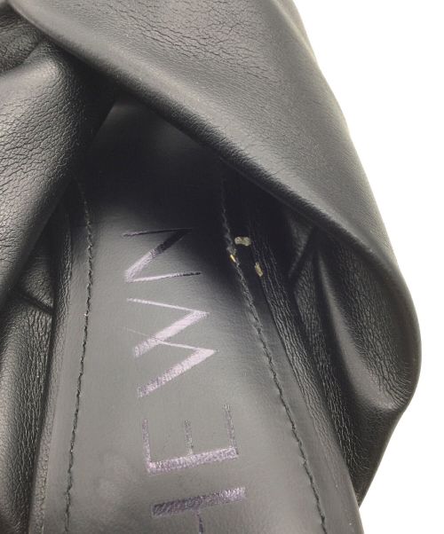 HEWN（ヒューン）HEWN (ヒューン) レザーリボンサンダル ブラック ブラック サイズ:36の古着・服飾アイテム