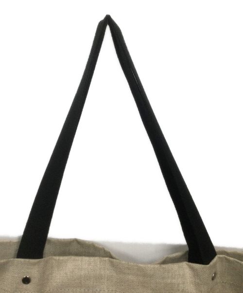 Soe（ソーイ）Soe (ソーイ) キャンバストートバッグ ベージュ×ブラックの古着・服飾アイテム