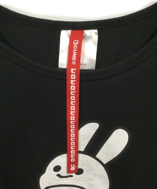 CUNE（キューン）CUNE (キューン) UNE LS Tee　ウサギきぐるみ ブラック サイズ:Lの古着・服飾アイテム
