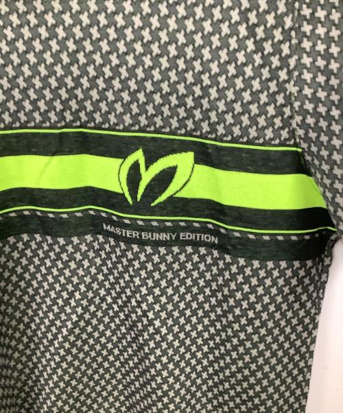 MASTER BUNNY EDITION（マスターバニーエディション）MASTER BUNNY EDITION (マスターバニーエディション) ジャガード半袖ハイネックカットソー <レトロ千鳥>  グレー×グリーン 未使用品の古着・服飾アイテム