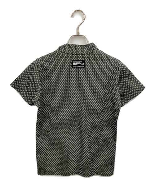 MASTER BUNNY EDITION（マスターバニーエディション）MASTER BUNNY EDITION (マスターバニーエディション) ジャガード半袖ハイネックカットソー <レトロ千鳥>  グレー×グリーン 未使用品の古着・服飾アイテム