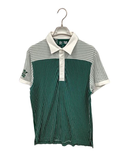 adidas（アディダス）adidas (アディダス) Bogey Boys (ボギーボーイズ)  BOGEY BOYS ストライプポロ グリーン サイズ:Mの古着・服飾アイテム