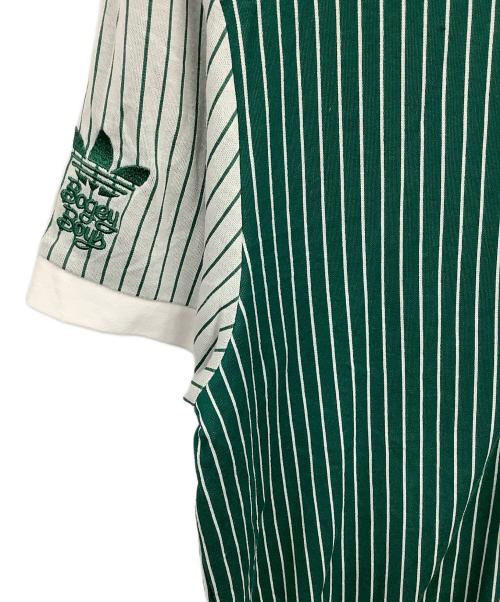 adidas（アディダス）adidas (アディダス) Bogey Boys (ボギーボーイズ)  BOGEY BOYS ストライプポロ グリーン サイズ:Mの古着・服飾アイテム