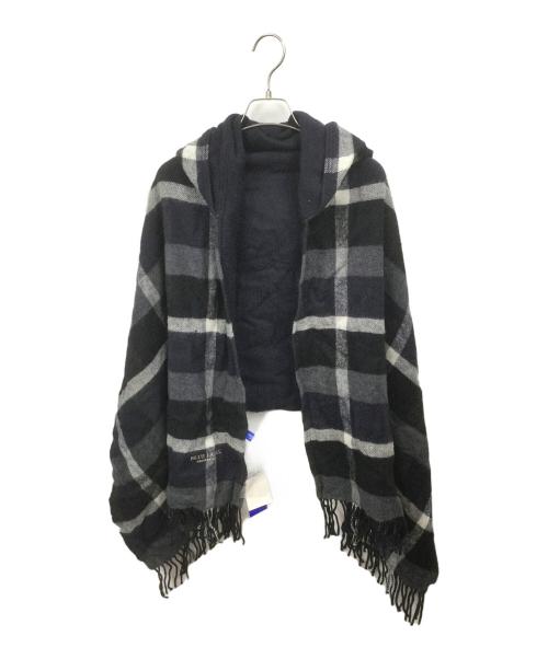 BLUE LABEL CRESTBRIDGE（ブルーレーベルクレストブリッジ）BLUE LABEL CRESTBRIDGE (ブルーレーベルクレストブリッジ) フード付ショール ネイビー 未使用品の古着・服飾アイテム