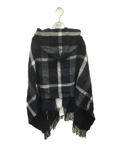 BLUE LABEL CRESTBRIDGE（ブルーレーベルクレストブリッジ）BLUE LABEL CRESTBRIDGE (ブルーレーベルクレストブリッジ) フード付ショール ネイビー 未使用品の古着・服飾アイテム