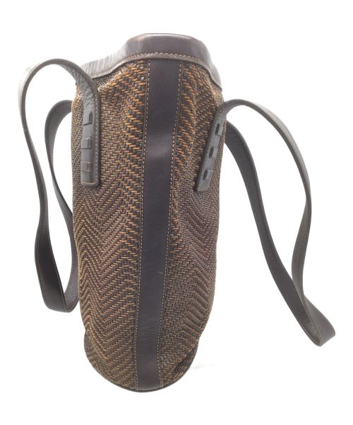 LOEWE（ロエベ）LOEWE (ロエベ) 編み込みバケツ型トートバッグ ブラウンの古着・服飾アイテム