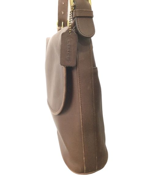 COACH（コーチ）COACH (コーチ) レザーショルダーバッグ ブラウンの古着・服飾アイテム