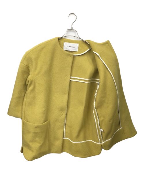 J&M DAVIDSON（ジェイ＆エム デヴィッドソン）J&M DAVIDSON (ジェイ＆エム デヴィッドソン) ノーカラーコート イエロー イエロー サイズ:6の古着・服飾アイテム