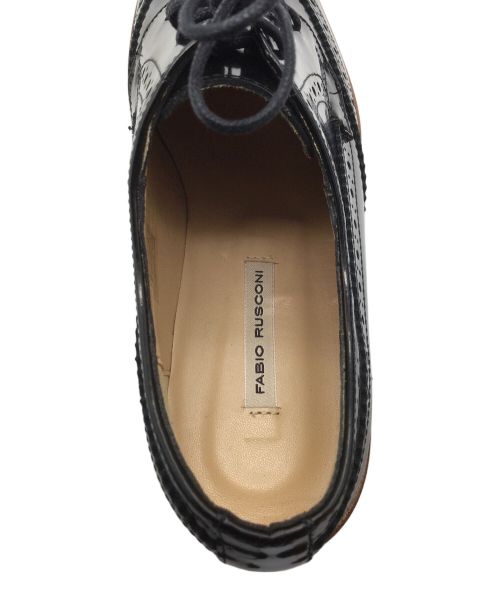 FABIO RUSCONI（ファビオルスコーニ）FABIO RUSCONI (ファビオルスコーニ) タンクソールブローグレースアップシューズ ブラック サイズ:35の古着・服飾アイテム
