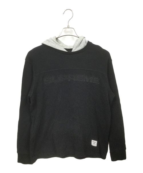 SUPREME（シュプリーム）Supreme (シュプリーム) フーディワッフルリンガーT ブラック サイズ:Mの古着・服飾アイテム