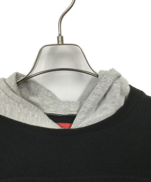 SUPREME（シュプリーム）Supreme (シュプリーム) フーディワッフルリンガーT ブラック サイズ:Mの古着・服飾アイテム