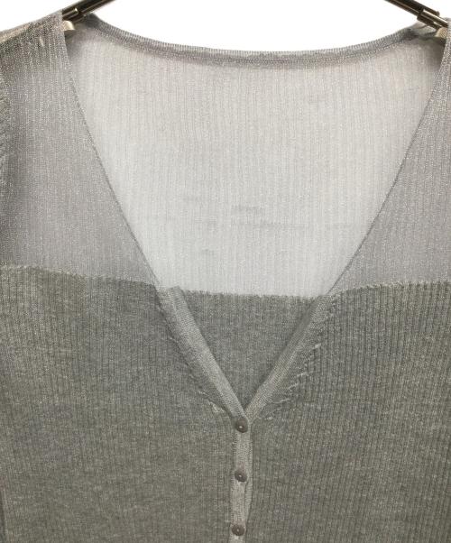 UN3D.（アンスリード）UN3D. (アンスリード) シアー切替カーディガン グレー グレー サイズ:Freeの古着・服飾アイテム