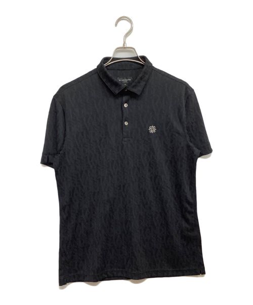 St ANDREWS（セントアンドリュース）St ANDREWS (セントアンドリュース) スクエアロゴポロシャツ ブラック サイズ:Lの古着・服飾アイテム