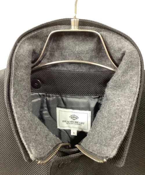 BEAMS HEART（ビームスハート）BEAMS HEART (ビームスハート) 撥水 カルゼ 2WAY スタンドカラー コート ブラック サイズ:Sの古着・服飾アイテム