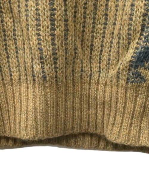 Christian Dior MONSIEUR（クリスチャンディオールムッシュ）Christian Dior MONSIEUR (クリスチャンディオールムッシュ) ニット ベージュ×ブルー サイズ:Lの古着・服飾アイテム