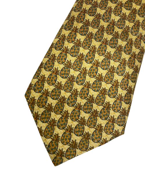 HERMES（エルメス）HERMES (エルメス) パイン柄ネクタイ イエロー サイズ:不明 未使用品の古着・服飾アイテム