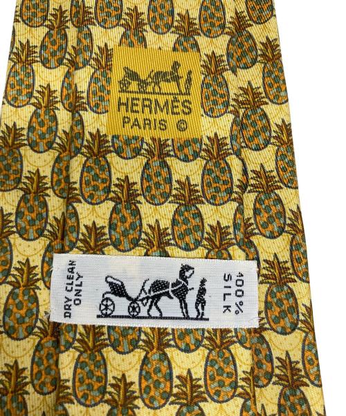HERMES（エルメス）HERMES (エルメス) パイン柄ネクタイ イエロー サイズ:不明 未使用品の古着・服飾アイテム
