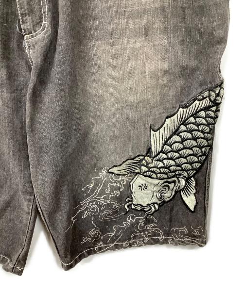 DOG TOWN（ドッグ タウン）DOG TOWN (ドッグ タウン) ロゴ刺繍ハーフデニムパンツ グレー サイズ:不明の古着・服飾アイテム