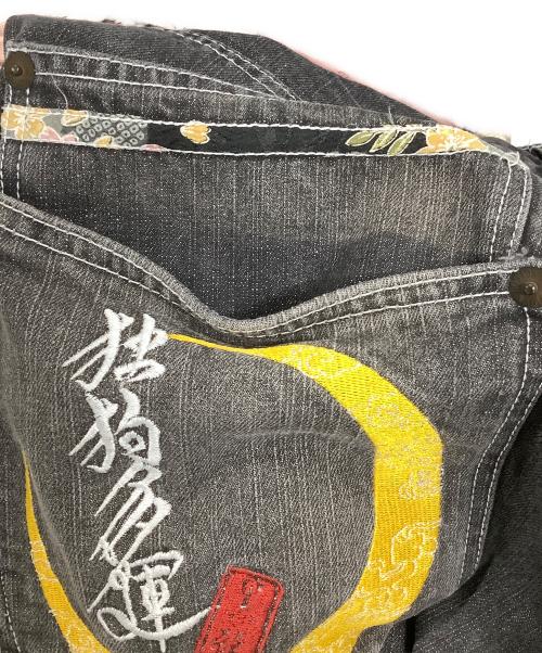 DOG TOWN（ドッグ タウン）DOG TOWN (ドッグ タウン) ロゴ刺繍ハーフデニムパンツ グレー サイズ:不明の古着・服飾アイテム