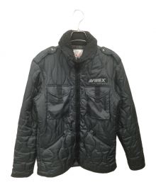AVIREX（アヴィレックス）の古着「キルティングジャケット ブラック」｜ネイビー