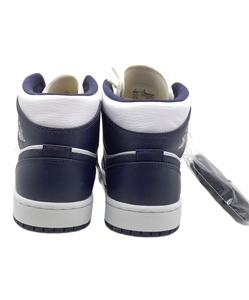 NIKE（ナイキ）NIKE (ナイキ) Air Jordan 1 Mid White Metallic Gold Obsidian ネイビー×ホワイト サイズ:27.5 未使用品の古着・服飾アイテム