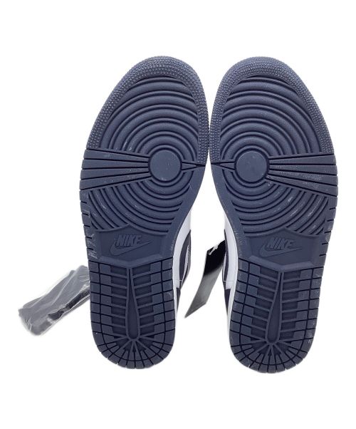 NIKE（ナイキ）NIKE (ナイキ) Air Jordan 1 Mid White Metallic Gold Obsidian ネイビー×ホワイト サイズ:27.5 未使用品の古着・服飾アイテム