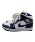 NIKE (ナイキ) Air Jordan 1 Mid White Metallic Gold Obsidian ネイビー×ホワイト サイズ:27.5 未使用品：14000円