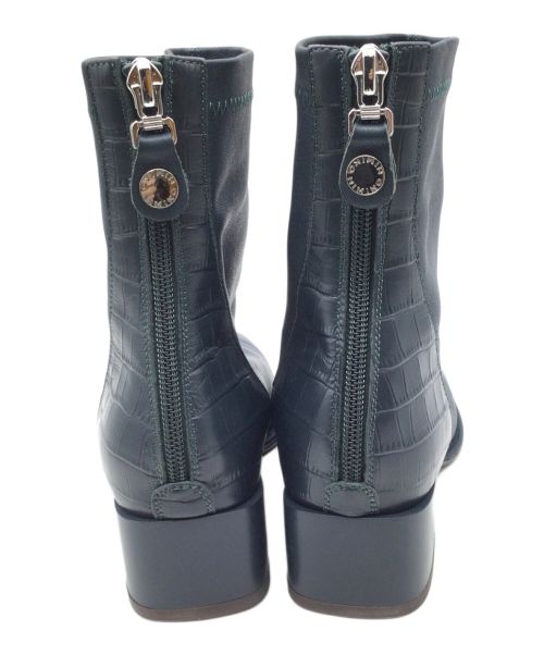 卑弥呼（ヒミコ）卑弥呼 (ヒミコ) 型押しコンビストレッチブーツ ネイビー サイズ:23の古着・服飾アイテム