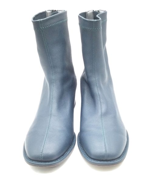 卑弥呼（ヒミコ）卑弥呼 (ヒミコ) 型押しコンビストレッチブーツ ネイビー サイズ:23の古着・服飾アイテム