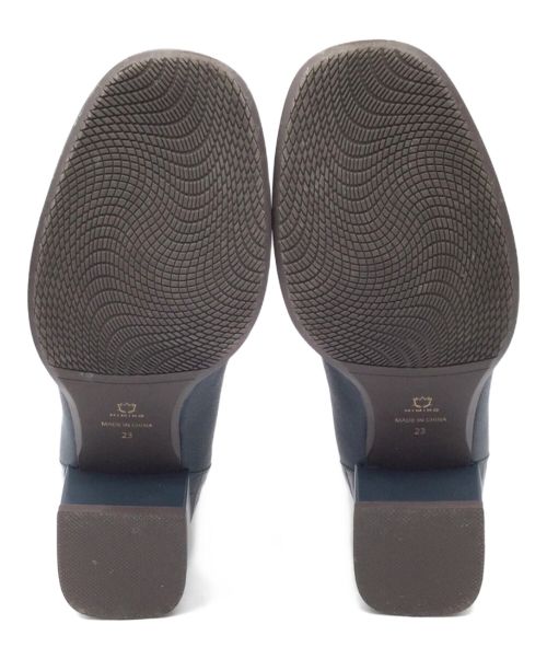 卑弥呼（ヒミコ）卑弥呼 (ヒミコ) 型押しコンビストレッチブーツ ネイビー サイズ:23の古着・服飾アイテム