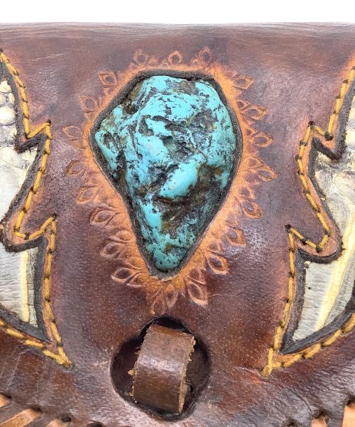 不明（フメイ）不明 (フメイ) レザーベルトポーチ ブラウン ブラウンの古着・服飾アイテム