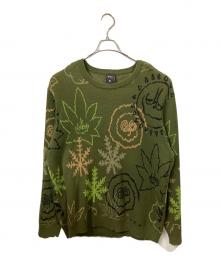 HUF（ハフ）の古着「GREEN BUDDY UGLY SWEATER」｜オリーブ