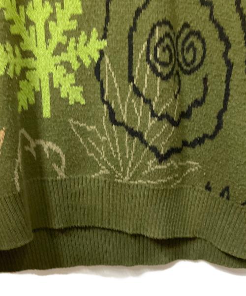 HUF（ハフ）HUF (ハフ) GREEN BUDDY UGLY SWEATER オリーブ サイズ:XXLの古着・服飾アイテム