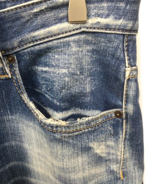 DSQUARED2（ディースクエアード）DSQUARED2 (ディースクエアード) Light Sandy Slash Wash Tidy Biker Jeans インディゴ サイズ:48の古着・服飾アイテム