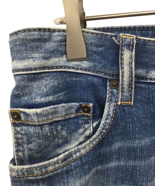 DSQUARED2（ディースクエアード）DSQUARED2 (ディースクエアード) Light Sandy Slash Wash Tidy Biker Jeans インディゴ サイズ:48の古着・服飾アイテム
