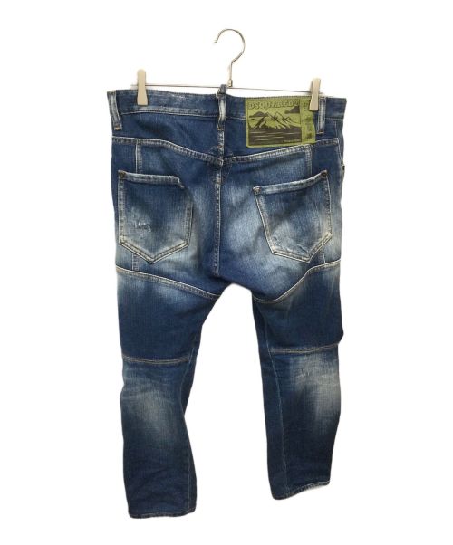 DSQUARED2（ディースクエアード）DSQUARED2 (ディースクエアード) Light Sandy Slash Wash Tidy Biker Jeans インディゴ サイズ:48の古着・服飾アイテム