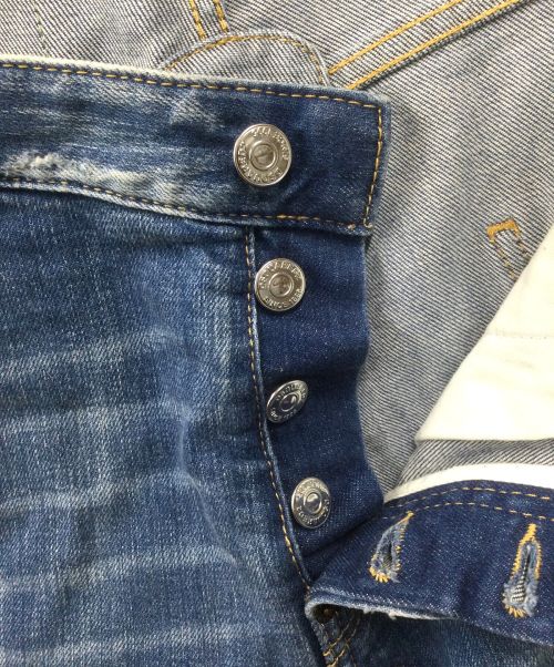 DSQUARED2（ディースクエアード）DSQUARED2 (ディースクエアード) Light Sandy Slash Wash Tidy Biker Jeans インディゴ サイズ:48の古着・服飾アイテム