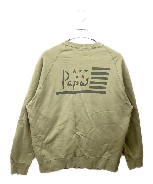 PAPAS（パパス）PAPAS (パパス) スウェットブルゾン オリーブ サイズ:Lの古着・服飾アイテム