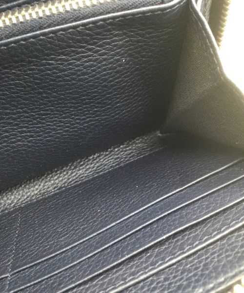 DIOR HOMME（ディオール オム）Dior Homme (ディオール オム) ラウンドファスナー財布 ネイビー ネイビーの古着・服飾アイテム