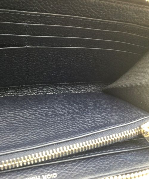 DIOR HOMME（ディオール オム）Dior Homme (ディオール オム) ラウンドファスナー財布 ネイビー ネイビーの古着・服飾アイテム