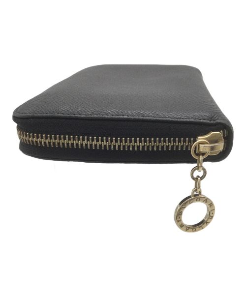 BVLGARI（ブルガリ）BVLGARI (ブルガリ) ラウンドファスナー財布 ブラック ブラックの古着・服飾アイテム