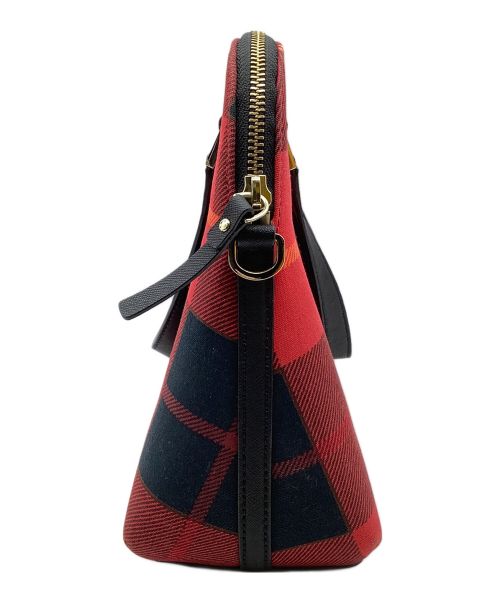 Kate Spade（ケイトスペード）Kate Spade (ケイトスペード) チェックハンドバッグ レッドの古着・服飾アイテム