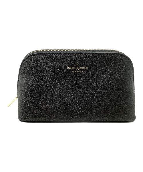 Kate Spade（ケイトスペード）Kate Spade (ケイトスペード) シミーグリッターファブリックスモール コスメティックケース ブラックの古着・服飾アイテム