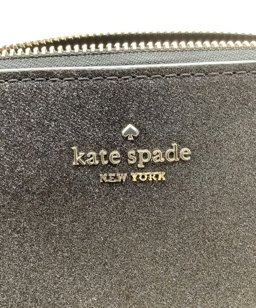 Kate Spade（ケイトスペード）Kate Spade (ケイトスペード) シミーグリッターファブリックスモール コスメティックケース ブラックの古着・服飾アイテム