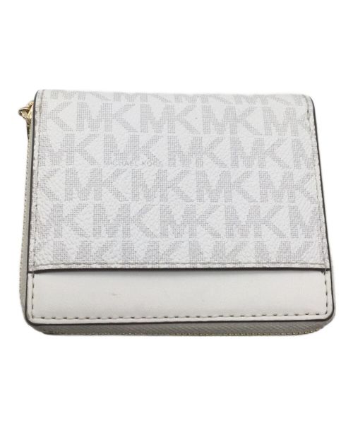 MICHAEL KORS（マイケル・コース）MICHAEL KORS (マイケルコース) 2つ折り財布 モノグラム ホワイトの古着・服飾アイテム