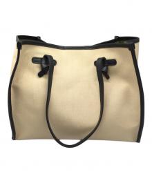 GIANNI CHIARINI（ジャンニ キアリーニ）の古着「トートバッグ　ベージュ×ブラック」｜ベージュ×ブラック