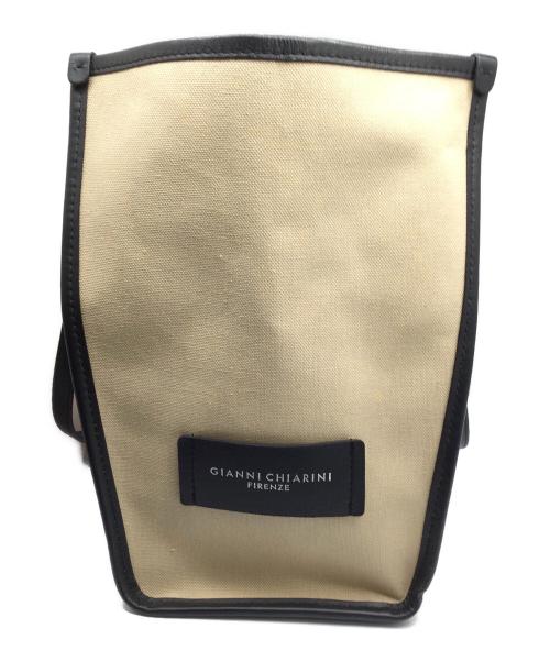 GIANNI CHIARINI（ジャンニ キアリーニ）GIANNI CHIARINI (ジャンニ キアリーニ) トートバッグ　ベージュ×ブラック ベージュ×ブラックの古着・服飾アイテム