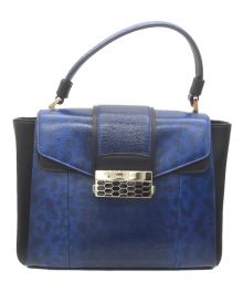 BVLGARI（ブルガリ）の古着「セルペンティ ヴァイパートップ ハンドルバッグ」｜ネイビー×ブラック