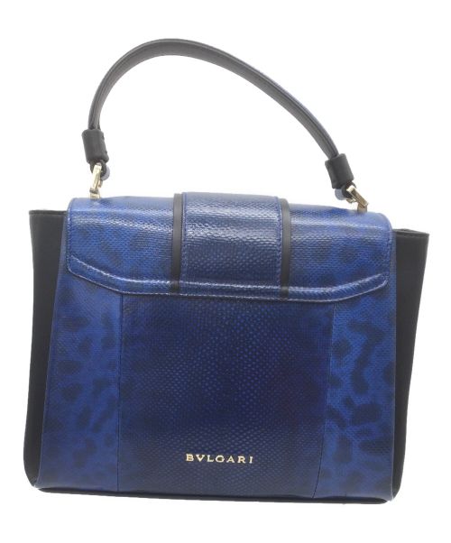 BVLGARI（ブルガリ）BVLGARI (ブルガリ) セルペンティ ヴァイパートップ ハンドルバッグ ネイビー×ブラックの古着・服飾アイテム