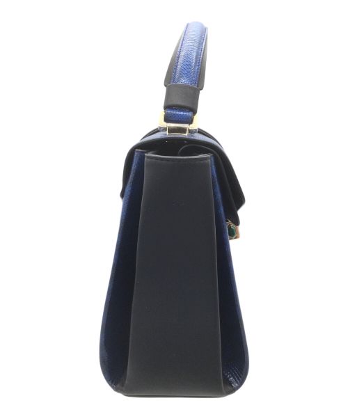 BVLGARI（ブルガリ）BVLGARI (ブルガリ) セルペンティ ヴァイパートップ ハンドルバッグ ネイビー×ブラックの古着・服飾アイテム